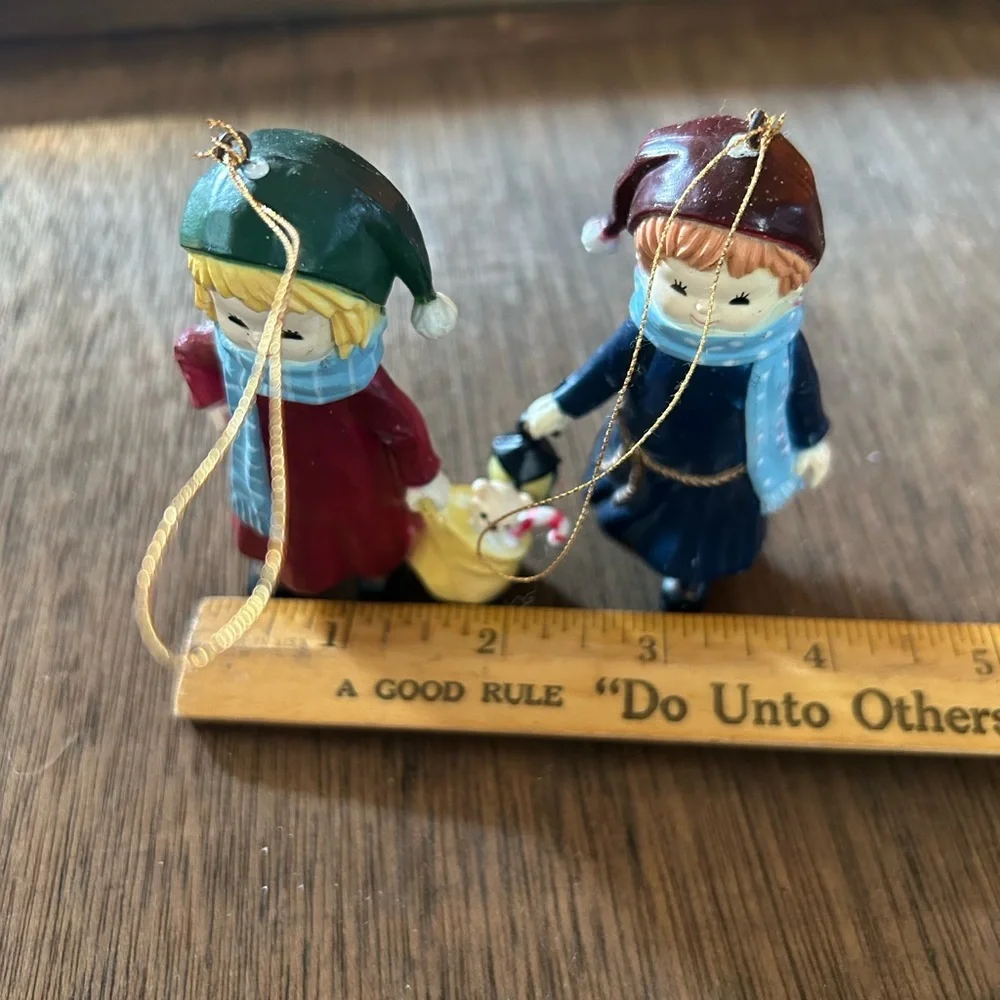 Vintage Boy & Girl Ornaments by Wangs International